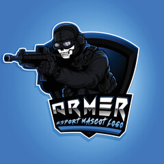 Soldier mascot logo for esport and sport	
