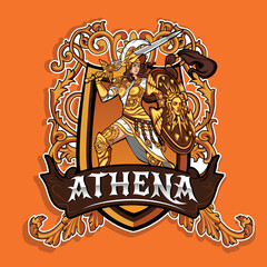Illustration of Athena Esport mascot logo design