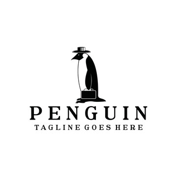 penguin mascot logo Design vector emblem