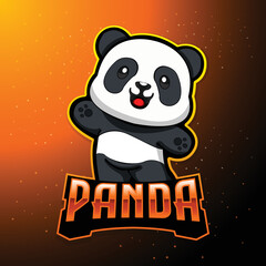 Cute panda esport gaming mascot logo