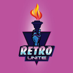 Retro esport gaming logo