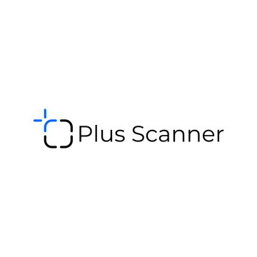 abstract flat tech  plus scanner modern logo design