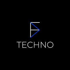 abstract flat tech letter f arrow modern logo design