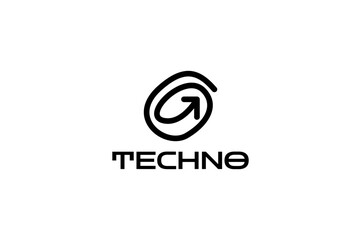 abstract flat tech letter g arrow modern logo design