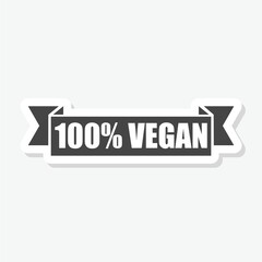 100 percent vegan icon sticker