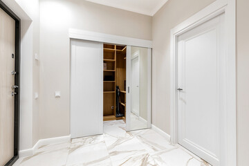 Fototapeta na wymiar Photo of a hallway in a one-room apartment