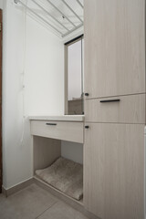 Vertical photo of a wooden furniture of a house