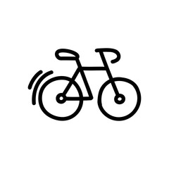 Fototapeta premium bike doodle icon, vector color line illustration