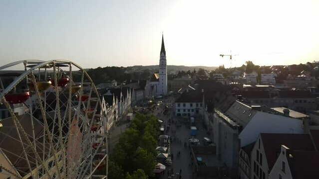 Pfaffenhofen Down Town City from Top during sunset phase