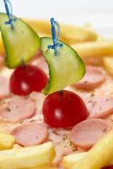 kids pizza with french fries