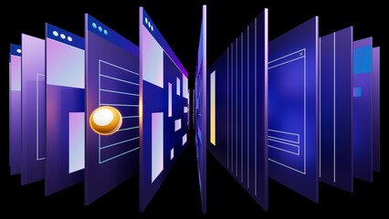 3d web pages and user interfaces. 3d illustration for business or develop