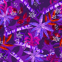 Abstract violet tropical Seamless pattern