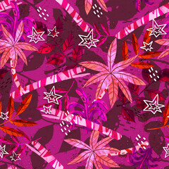 Abstract pink  tropical Seamless pattern