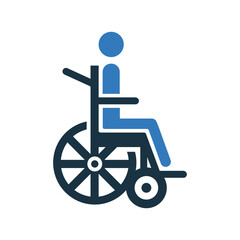 Fototapeta na wymiar Disabled, wheelchair icon. Simple editable vector graphics.