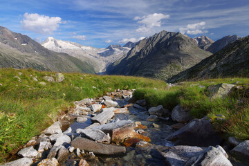 Summer landscape of Zillertal alps in Austria, Europe