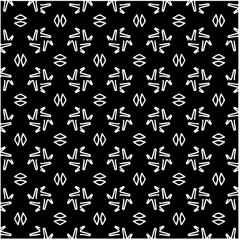 Black and white abstract geometric seamless pattern with wavy shapes, and curved lines. Simple monochrome texture. Op art graphic background. Repeat design for decor, cover, print.