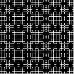 Black and white abstract geometric seamless pattern with wavy shapes, and curved lines. Simple monochrome texture. Op art graphic background. Repeat design for decor, cover, print.