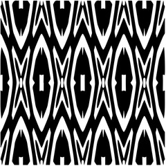 Black and white abstract geometric seamless pattern with wavy shapes, and curved lines. Simple monochrome texture. Op art graphic background. Repeat design for decor, cover, print.