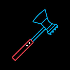 Meat hammer vector icon. Kitchen appliance