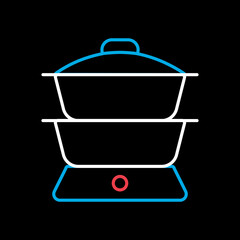 Double boiler vector icon. Kitchen appliance