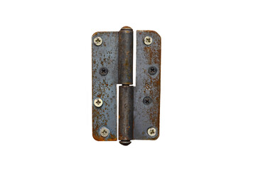 rusty metal hinge. Door hinge on a white background