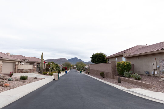 Suburban street and houses in south western community