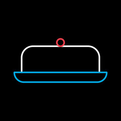 Butter dish vector icon. Kitchen appliance