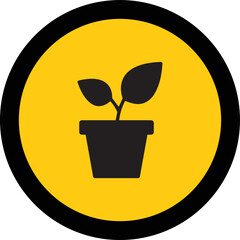 plant, pot, flower, leaf, nature, vector, icon, tree, gardening, illustration