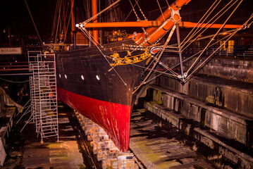 Den Helder, Netherlands, March 2022. The historic naval ship Bonaire in dry dock at former Willemsoord shipyard, Den Helder. © Bert