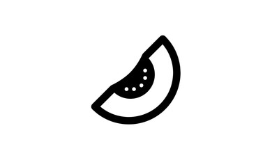 melon vector icon simple black and white eps 8