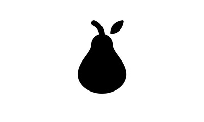 pear vector icon simple black and white eps 8