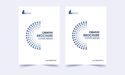 Blue Halftone Circle Dotted brochure cover template, halftone dots brochure cover design, Brochure, Annual Report, Magazine, Poster, Portfolio, Flyer, Brochure cover, A4