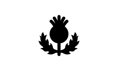 Scottish thistle vector icon simple black and white eps 8