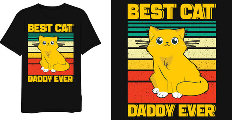 Best cat daddy ever vintage cat t-shirt design