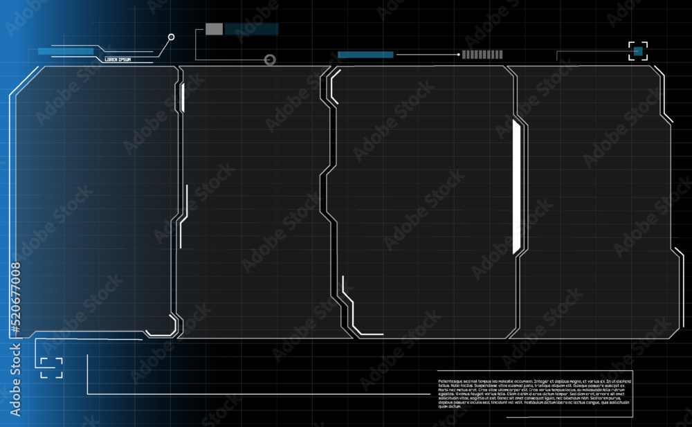 Poster abstract virtual game target monitor control panel layout texture concept design. hud futuristic use