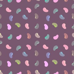 Summer cartoon seamless color beans pattern for wrapping and kitchen fabrics and clothes kids print