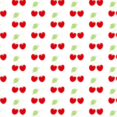 Cute Cherries pattern on white background