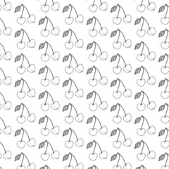 Linear Cherries illustration pattern on white background