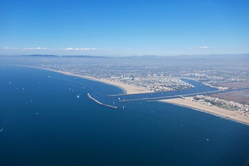 Luftaufnahme von Küstenlinie von Los Angeles