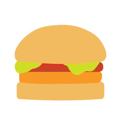 Tasty delicious big burger with meat and cheese. Fast food concept for template.