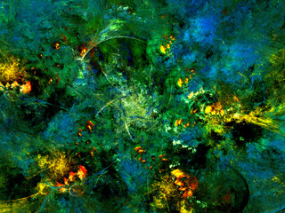 Obraz na płótnie Canvas blue and green abstract fractal background 3d rendering illustration