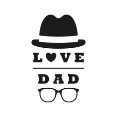 Happy Father's Day design on white background