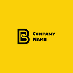 Logo concept abbreviation B and S. Yellow background. 2d vector illustration.