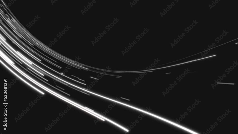 Poster animated halftone wave of lines. frame movement of glowing digital bands. rays light. data transmiss