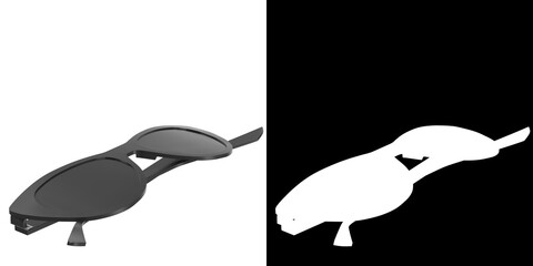 3D rendering illustration of caged-style sunglasses