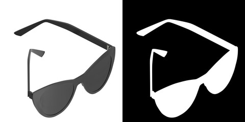 3D rendering illustration of caged-style sunglasses