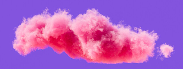 Fototapeta premium Single pink cloud formation, romantic soft cloud, 3d rendering