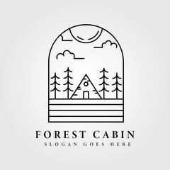 forest cabin logo vector illustration design logo badge emblem