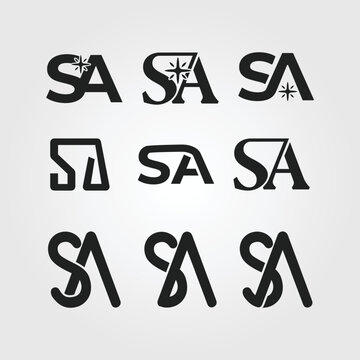 logo font SA, S, A logo vector illustration design