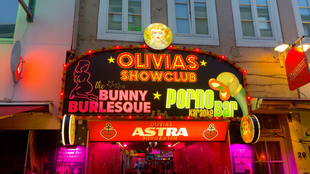 Olivias show club at Hamburg Reeperbahn Entertainment and red light district - CITY OF HAMBURG, GERMANY - MAY 14, 2022